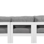 Nizuc 150" Water Resistant Fabric Upholstered Outdoor Patio 9pc. Modular Sectional