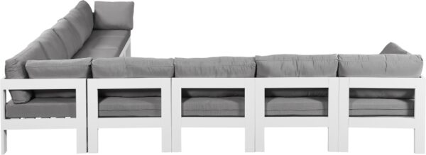 Nizuc 150" Water Resistant Fabric Upholstered Outdoor Patio 9pc. Modular Sectional