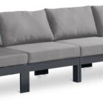 Nizuc 120" Water Resistant Fabric Upholstered Outdoor Patio 4pc. Modular Sofa