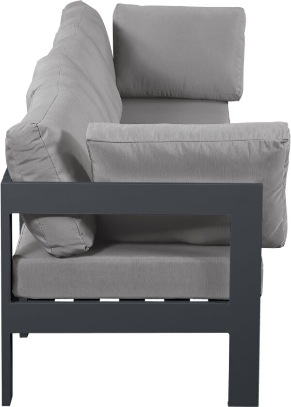 Nizuc 120" Water Resistant Fabric Upholstered Outdoor Patio 4pc. Modular Sofa
