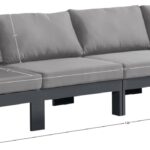 Nizuc 120" Water Resistant Fabric Upholstered Outdoor Patio 4pc. Modular Sofa