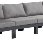 Nizuc 120" Water Resistant Fabric Upholstered Outdoor Patio 4pc. Modular Sofa