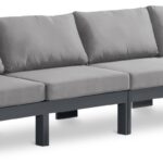 Nizuc 120" Water Resistant Fabric Upholstered Outdoor Patio 4pc. Armless Modular Sofa
