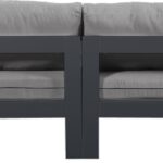 Nizuc 120" Water Resistant Fabric Upholstered Outdoor Patio 4pc. Armless Modular Sofa