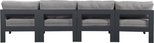 Nizuc 120" Water Resistant Fabric Upholstered Outdoor Patio 4pc. Armless Modular Sofa