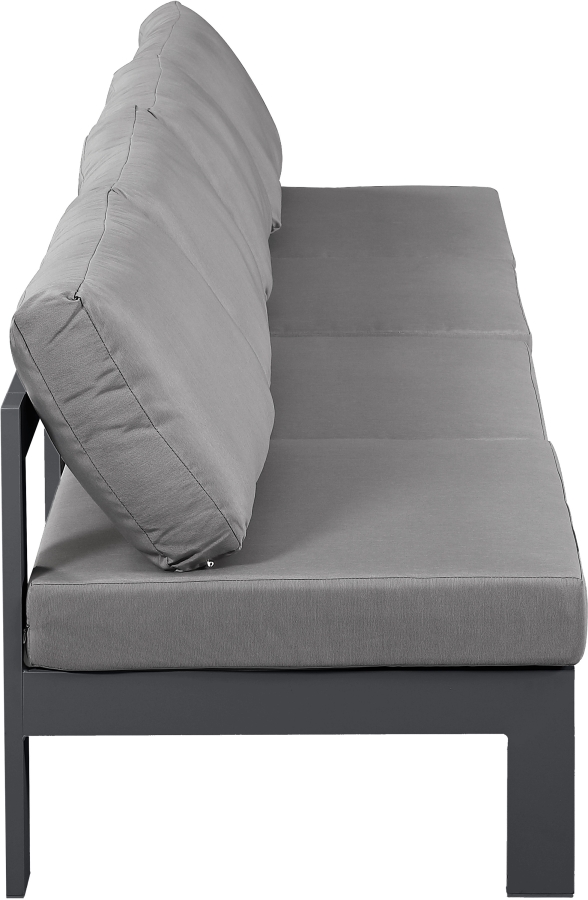 Nizuc 120" Water Resistant Fabric Upholstered Outdoor Patio 4pc. Armless Modular Sofa