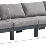 Nizuc 120" Water Resistant Fabric Upholstered Outdoor Patio 4pc. Armless Modular Sofa