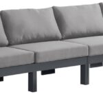 Nizuc 120" Water Resistant Fabric Upholstered Outdoor Patio 4pc. Armless Modular Sofa