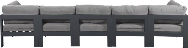 Nizuc 150" Water Resistant Fabric Upholstered Outdoor Patio 5pc. Modular Sofa