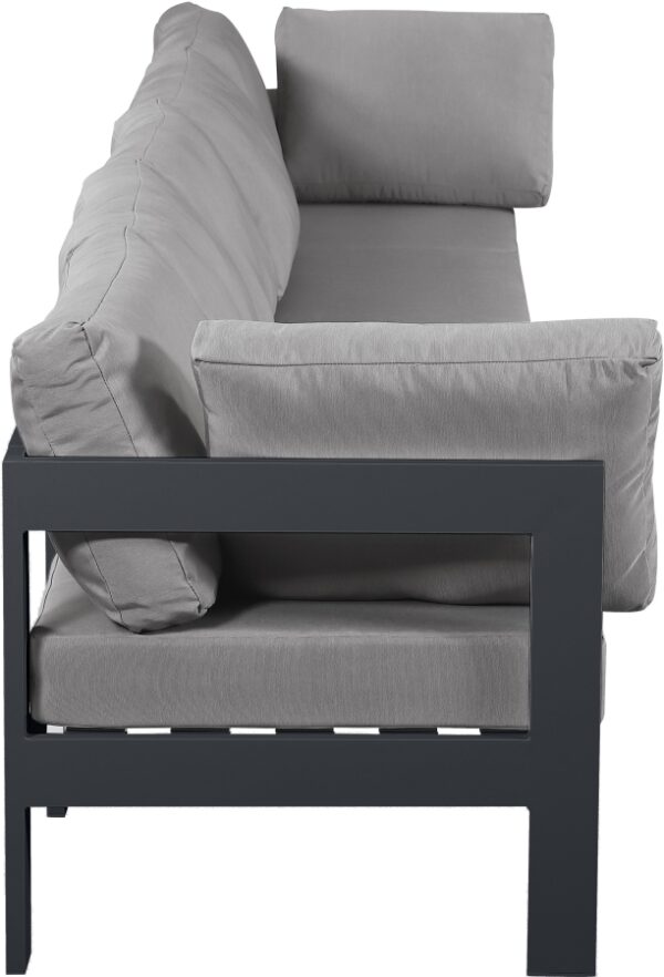 Nizuc 150" Water Resistant Fabric Upholstered Outdoor Patio 5pc. Modular Sofa