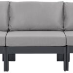 Nizuc 150" Water Resistant Fabric Upholstered Outdoor Patio 5pc. Modular Sofa