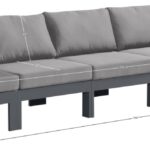 Nizuc 150" Water Resistant Fabric Upholstered Outdoor Patio 5pc. Modular Sofa