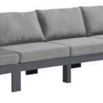 Nizuc 150" Water Resistant Fabric Upholstered Outdoor Patio 5pc. Modular Sofa