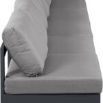 Nizuc 150" Water Resistant Fabric Upholstered Outdoor Patio 5pc. Armless Modular Sofa