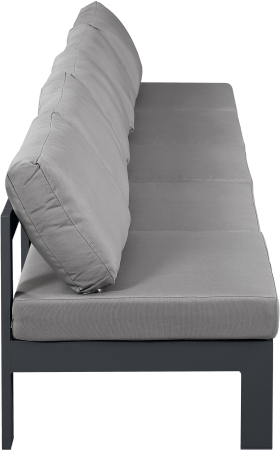 Nizuc 150" Water Resistant Fabric Upholstered Outdoor Patio 5pc. Armless Modular Sofa