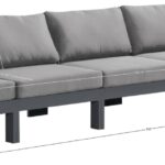 Nizuc 150" Water Resistant Fabric Upholstered Outdoor Patio 5pc. Armless Modular Sofa