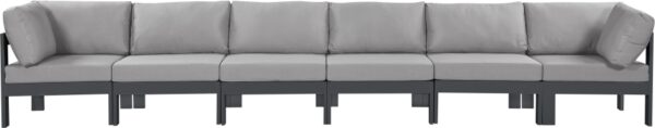 Nizuc 180" Water Resistant Fabric Upholstered Outdoor Patio 6pc. Modular Sofa