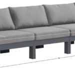 Nizuc 180" Water Resistant Fabric Upholstered Outdoor Patio 6pc. Modular Sofa