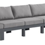 Nizuc 180" Water Resistant Fabric Upholstered Outdoor Patio 6pc. Modular Sofa