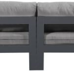 Nizuc 180" Water Resistant Fabric Upholstered Outdoor Patio 6pc. Armless Modular Sofa