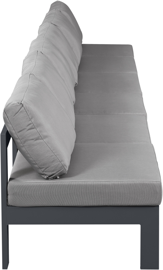 Nizuc 180" Water Resistant Fabric Upholstered Outdoor Patio 6pc. Armless Modular Sofa