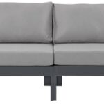 Nizuc 180" Water Resistant Fabric Upholstered Outdoor Patio 6pc. Armless Modular Sofa