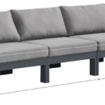Nizuc 180" Water Resistant Fabric Upholstered Outdoor Patio 6pc. Armless Modular Sofa