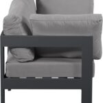 Nizuc 60" Water Resistant Fabric Upholstered Outdoor Patio 2pc. Modular Loveseat