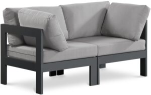 Nizuc 60" Water Resistant Fabric Upholstered Outdoor Patio 2pc. Modular Loveseat