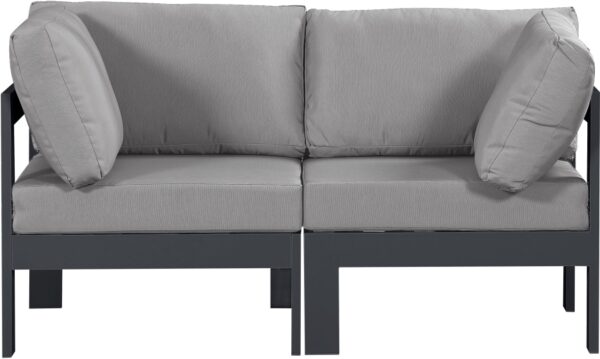 Nizuc 60" Water Resistant Fabric Upholstered Outdoor Patio 2pc. Modular Loveseat