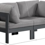 Nizuc 60" Water Resistant Fabric Upholstered Outdoor Patio 2pc. Modular Loveseat
