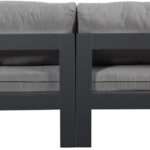 Nizuc 60" Water Resistant Fabric Upholstered Outdoor Patio 2pc. Armless Modular Loveseat