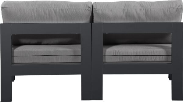 Nizuc 60" Water Resistant Fabric Upholstered Outdoor Patio 2pc. Armless Modular Loveseat