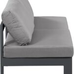 Nizuc 60" Water Resistant Fabric Upholstered Outdoor Patio 2pc. Armless Modular Loveseat