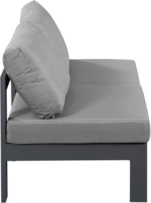 Nizuc 60" Water Resistant Fabric Upholstered Outdoor Patio 2pc. Armless Modular Loveseat