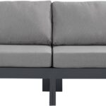 Nizuc 60" Water Resistant Fabric Upholstered Outdoor Patio 2pc. Armless Modular Loveseat