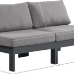 Nizuc 60" Water Resistant Fabric Upholstered Outdoor Patio 2pc. Armless Modular Loveseat