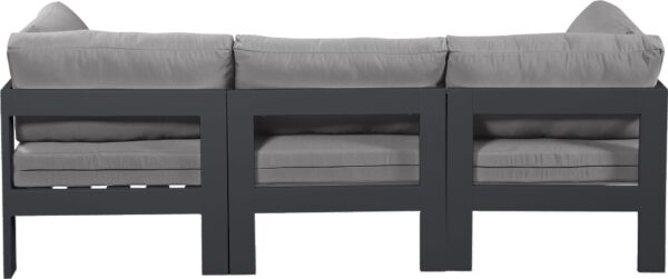Nizuc 90" Water Resistant Fabric Upholstered Outdoor Patio 3pc. Modular Sofa
