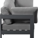 Nizuc 90" Water Resistant Fabric Upholstered Outdoor Patio 3pc. Modular Sofa