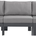 Nizuc 90" Water Resistant Fabric Upholstered Outdoor Patio 3pc. Modular Sofa