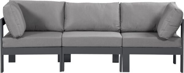 Nizuc 90" Water Resistant Fabric Upholstered Outdoor Patio 3pc. Modular Sofa