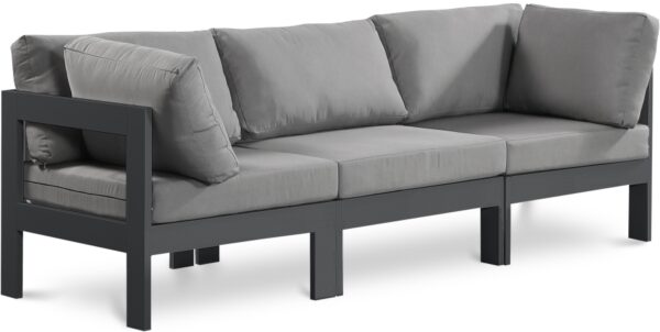 Nizuc 90" Water Resistant Fabric Upholstered Outdoor Patio 3pc. Modular Sofa