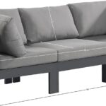 Nizuc 90" Water Resistant Fabric Upholstered Outdoor Patio 3pc. Modular Sofa