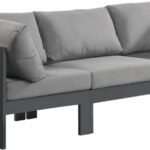 Nizuc 90" Water Resistant Fabric Upholstered Outdoor Patio 3pc. Modular Sofa