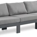 Nizuc 90" Water Resistant Fabric Upholstered Outdoor Patio 3pc. Armless Modular Sofa