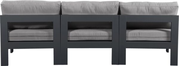 Nizuc 90" Water Resistant Fabric Upholstered Outdoor Patio 3pc. Armless Modular Sofa