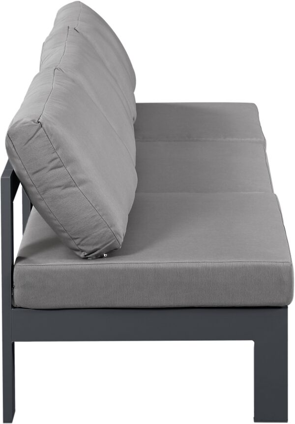 Nizuc 90" Water Resistant Fabric Upholstered Outdoor Patio 3pc. Armless Modular Sofa