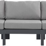Nizuc 90" Water Resistant Fabric Upholstered Outdoor Patio 3pc. Armless Modular Sofa