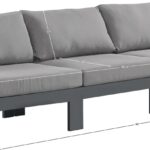 Nizuc 90" Water Resistant Fabric Upholstered Outdoor Patio 3pc. Armless Modular Sofa