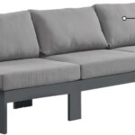 Nizuc 90" Water Resistant Fabric Upholstered Outdoor Patio 3pc. Armless Modular Sofa